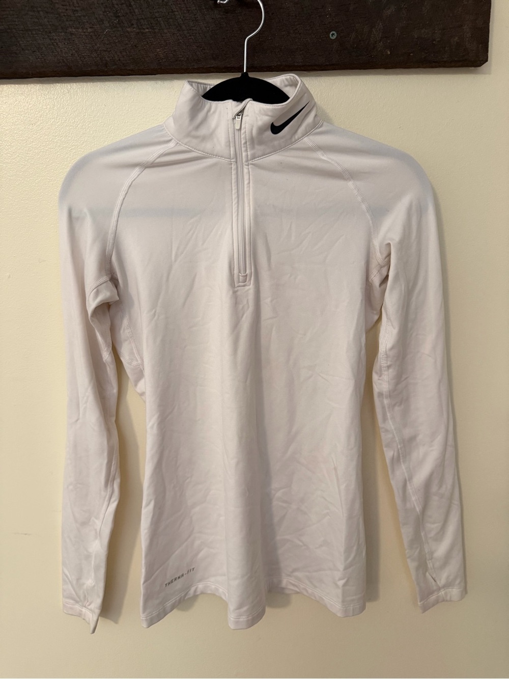 Nike Women's White Quarter-Zip Performance Top